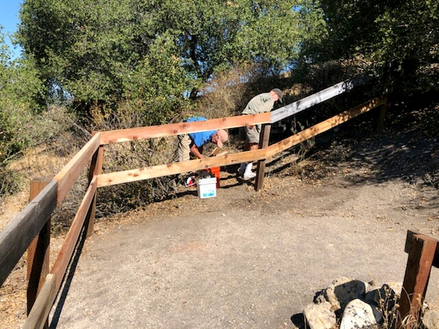 John and Dave reparing the barrier fence.